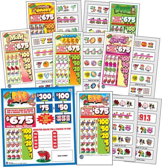 Family Affair Seal Card Pull Tabs 1,350 Ticket Seal Card Pull Tab