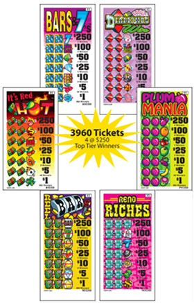 Pull Tab tickets with Four $250 Winners 